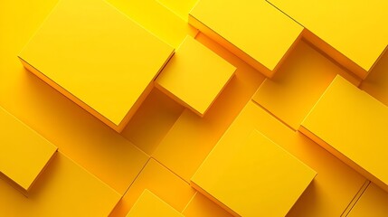 Poster - Geometric 3d yellow abstract background wallpaper with copy space : Generative AI