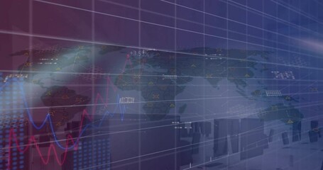 Poster - Animation of financial data processing over world map