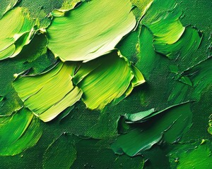 Poster - Vibrant green paint texture on canvas can serve as an ideal backdrop for banners or covers