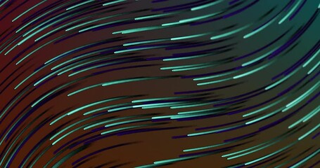 Poster - Animation of green glowing light trails on black background