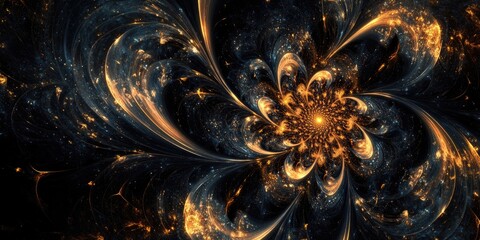 Poster - Abstract fractal design against a dark backdrop