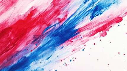 Poster - Red Pastel Ink Spot Creative Abstract Spill Natural Red Colour Wash Blue Tie Dye Ink Mark Abstract Brush Stroke Fluid Colour Background Watercolour Effect Ink Splat Texture