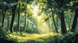 © NFTNexus - Lush summer forest scene featuring a dense backdrop of trees in a rich verdant setting