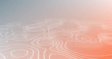 Poster - Animation of white map lines moving on red background