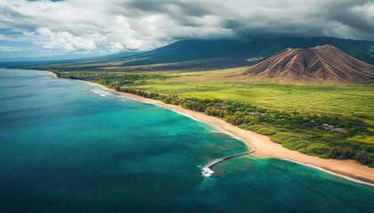 Sticker - Maui, Hawaii, tropical island, paradise, ocean, vacation photo, typical place