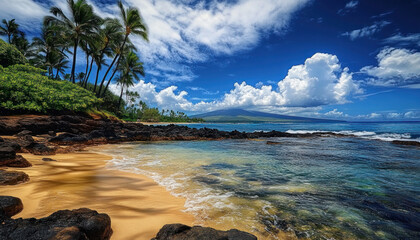 Wall Mural - Maui, Hawaii, tropical island, paradise, ocean, vacation photo, typical place