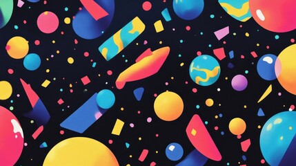 Poster - Party themed wallpaper design featuring vibrant colors and energetic patterns suitable for festive occasions