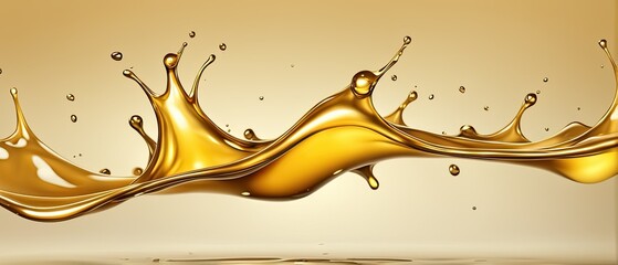 Wall Mural - Golden Liquid Splash