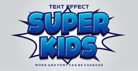 Wall Mural - Super kids editable text effect