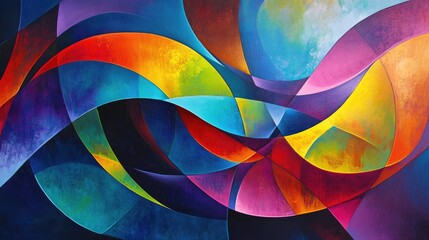 Poster - Vibrant abstract lines set against a whimsical background