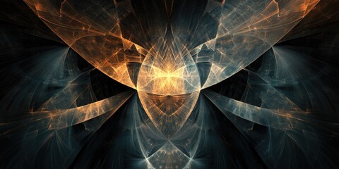 Poster - Abstract fractal background featuring lines and geometric shapes