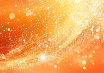 Poster - Glamorous abstract illustration featuring an orange background with sparkling glitter