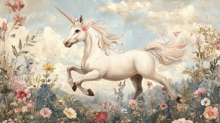 charming unicorn illustrations designed for children s photo wallpapers frescoes and murals perfect 