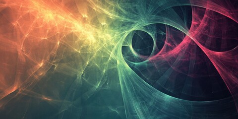 Poster - Abstract fractal background featuring lines and geometric shapes