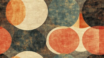 Wall Mural - Decorative blended circles seamless background interior design pattern abstract decorative elements papyrus texture