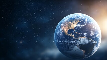 Wall Mural - a blue and white planet with a star in the background