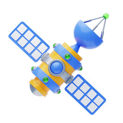 Aufkleber - 3D Space Communications Satellite. 3D Icon
