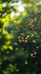 Poster - Bokeh effect of colorful confetti in sunlight
