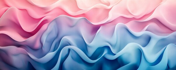 Poster - Abstract gradient waves in pink and blue