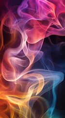 Poster - Colorful abstract smoke digital art, vibrant flow