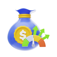 Poster - 3D Track Key Metrics to Measure Asset Success. 3D Icon
