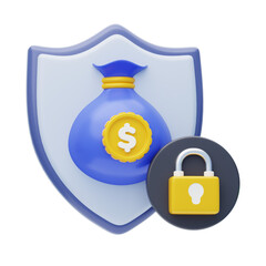 Poster - 3D Financial Asset Protection. 3D Icon