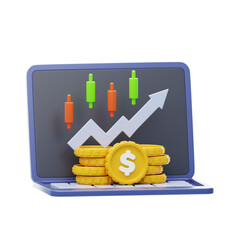 Poster - 3D Capital Market Insights for Strategic Investment. 3D Icon