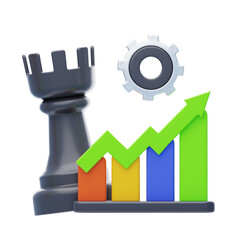 Poster - 3D Develop a Winning Investment Strategy. 3D Icon