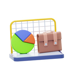 Poster - 3D Asset Allocation Balances Risk and Return. 3D Icon