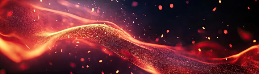 Poster - A mesmerizing wave of vibrant colors flows smoothly, evoking a sense of movement and dynamic energy in a digital landscape.