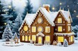 © Michael - Lively Gingerbread Estate Adorned with Golden Sparkles in a Frosty Winter Atmosphere
