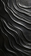 Sticker - Abstract black textured surface with flowing lines