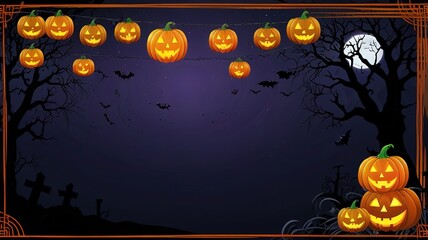 Halloween element and background template illustration