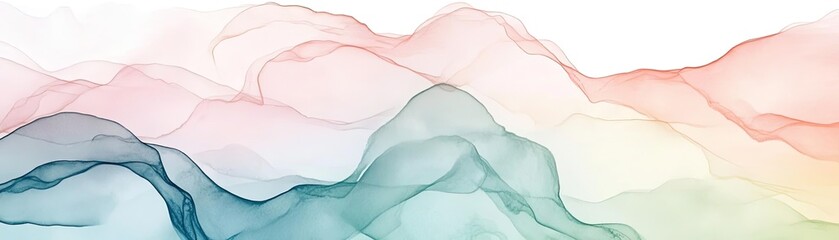 Poster - A beautiful abstract background featuring soft flowing waves in pastel colors, perfect for digital designs and creative projects.