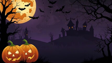 Halloween element and background template illustration