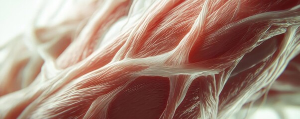 Aufkleber - Abstract close-up of muscle fibers showcasing intricate structure and texture. Ideal for scientific or artistic presentations.