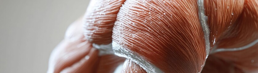 Poster - Close-up view of intricate muscle texture, showcasing the details and fibers in human anatomy. Perfect for educational purposes.