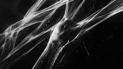 Poster - Abstract black and white photo showcasing flowing lines and textures, ideal for artistic and modern design projects.