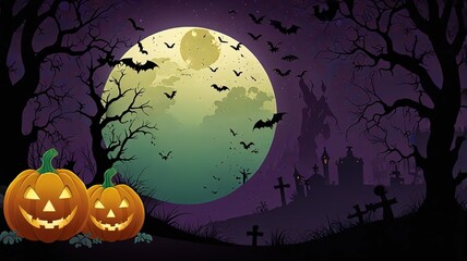 Halloween element and background template illustration