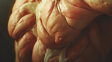 Poster - Close-up of muscular tissue showcasing intricate details of flesh and structure, highlighting strength and biology in a striking image.
