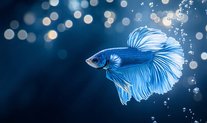 Wall Mural - betta fish in water-generative ai
