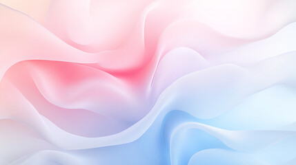 Poster - Delicate, flowing translucent waves of soft pastel pink and blue hues, resembling ethereal fabric or liquid, with shimmering speckles of light scattered throughout.