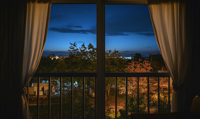 Wall Mural - view from the window-generative ai