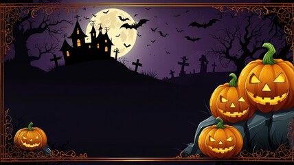 Halloween element and background template illustration