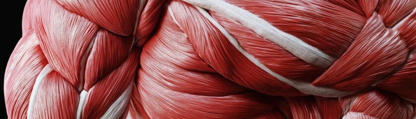 Poster - Detailed close-up of human muscle tissue showcasing anatomical structure and texture for educational and medical use.