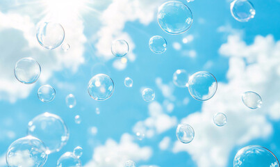 Wall Mural - bubbles in the sky-generative ai