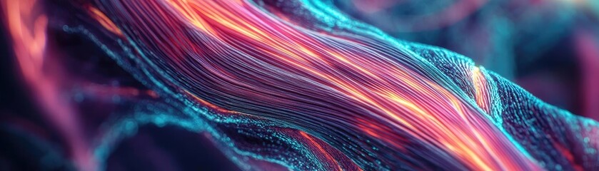 Poster - Vibrant digital abstract art featuring flowing lines and colors, ideal for backgrounds and creative projects.