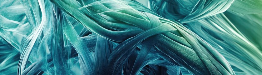 Poster - Abstract fluid shapes in teal and aqua tones create a mesmerizing background. Ideal for modern design and artistic projects.