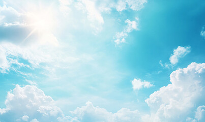 Wall Mural - blue sky with clouds-generative ai