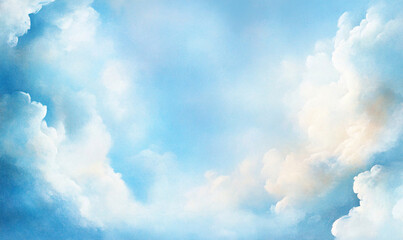 Wall Mural - blue sky with clouds-generative ai